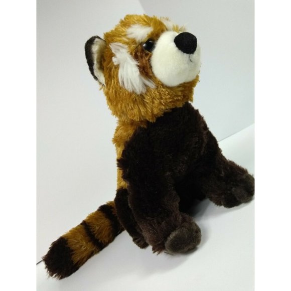 Aurora 9"  Brown and White Bandit RACCOON Plush Realistic Stuffed Animal Toy - Picture 6 of 12